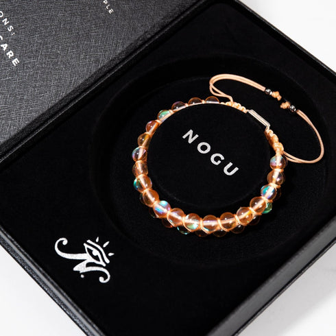 Champagne Supernova | Argent | Bracelet Verre Double Galaxie